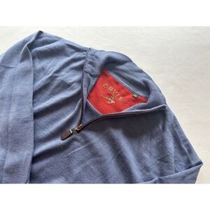 Orvis Blue Zip Up Sweater